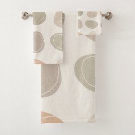 Soft Pebbles Grid Handdoek – Aardse kalmte voor el