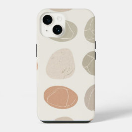 Soft Pebbles Grid Telefoonhoesje – Organisch minim iPhone 14 Hoesje