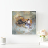 Soft Pekingese Duo Vierkante Klok (Huis)