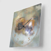 Soft Pekingese Duo Vierkante Klok (Hoek)