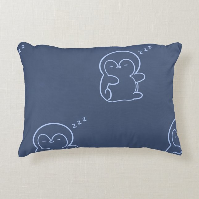 Soft Penguin Night Pillow | Calm Cozy Sleep Design Accent Kussen (Voorkant)