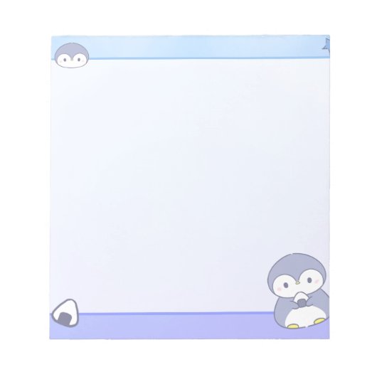 Soft Penguin Notepad | Cute Pastel Memo Pad Notitieblok (Voorkant)