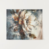 Soft Peony Watercolor Bloom Wandkleed (Voorkant (horizontaal))