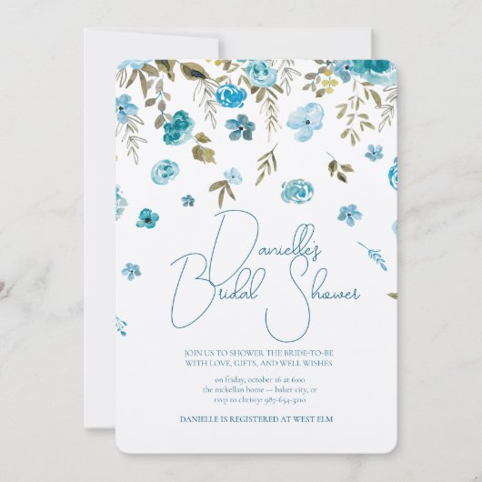 Soft Petal Rain Bridal Shower Invitation Kaart (Voorkant)
