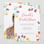 Soft Petal Rain Bridal Shower Invitation Kaart (Voorkant / Achterkant)