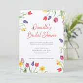 Soft Petal Rain Bridal Shower Invitation Kaart (Staand voorkant)