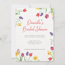 Soft Petal Rain Bridal Shower Invitation Kaart