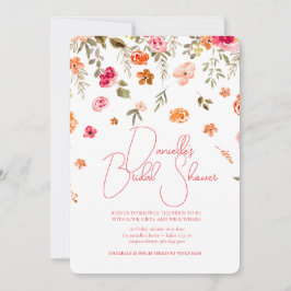 Soft Petal Rain Bridal Shower Invitation Kaart