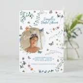 Soft Petal Rain Bridal Shower Invitation Kaart (Staand voorkant)