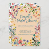Soft Petal Rain Bruids Douche Uitnodiging (Voorkant / Achterkant)