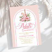 Soft petals and prosecco invite editable design kaart