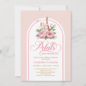 Soft petals and prosecco invite editable design kaart (Voorkant)
