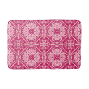 Soft Pink Abstract Floral Mandala Pattern Badmat