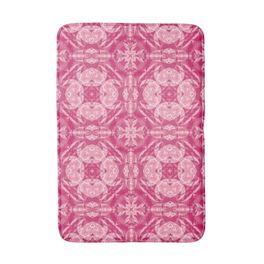 Soft Pink Abstract Floral Mandala Pattern Badmat (Voorkant Verticaal)