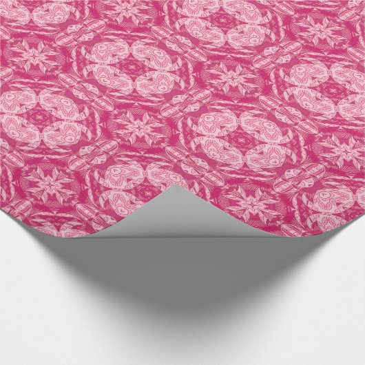 Soft Pink Abstract Floral Mandala Pattern Cadeaupapier (Hoek)