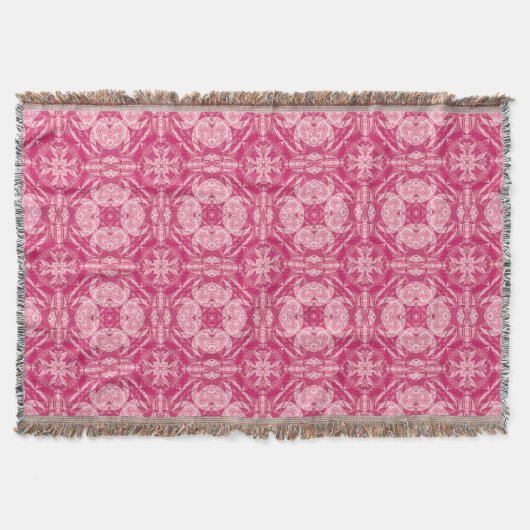 Soft Pink Abstract Floral Mandala Pattern Deken (Voorkant)