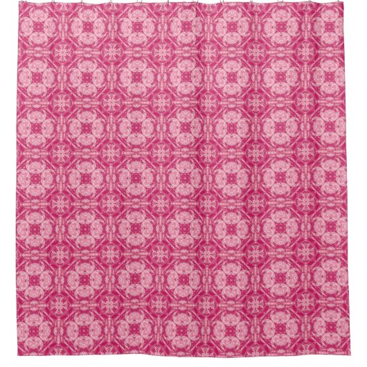 Soft Pink Abstract Floral Mandala Pattern Douchegordijn (Voorkant)