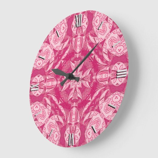Soft Pink Abstract Floral Mandala Pattern Grote Klok (Hoek)