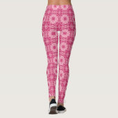 Soft Pink Abstract Floral Mandala Pattern Leggings (Achterkant)