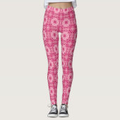 Soft Pink Abstract Floral Mandala Pattern Leggings (Voorkant)