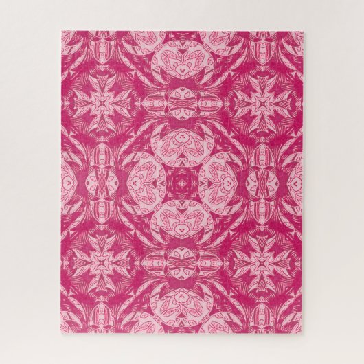 Soft Pink Abstract Floral Mandala Pattern Legpuzzel (Verticaal)
