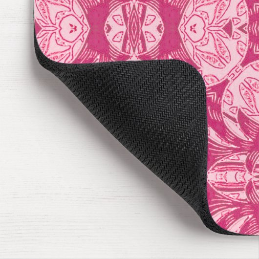 Soft Pink Abstract Floral Mandala Pattern Muismat (Hoek)