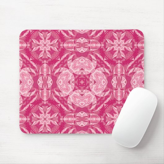 Soft Pink Abstract Floral Mandala Pattern Muismat (Met muis)