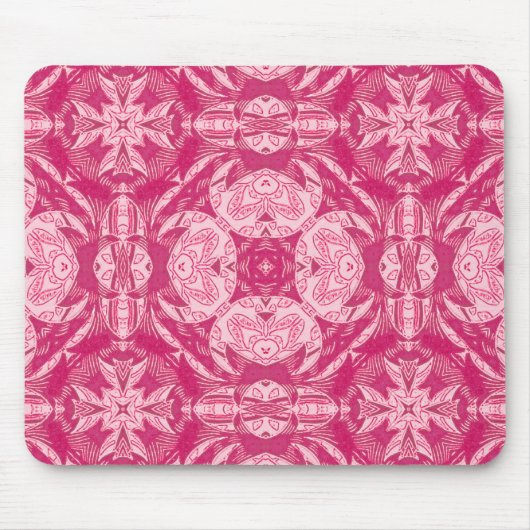 Soft Pink Abstract Floral Mandala Pattern Muismat (Voorkant)
