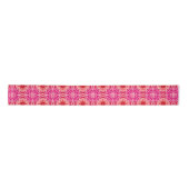 Soft Pink Abstract Floral Mandala Pattern Satijnen Lint (Voorkant)