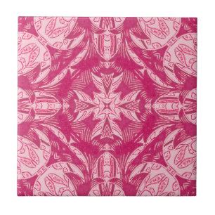 Soft Pink Abstract Floral Mandala Pattern Tegeltje