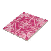 Soft Pink Abstract Floral Mandala Pattern Tegeltje (Zijkant)