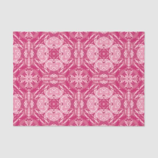 Soft Pink Abstract Floral Mandala Pattern Tissuepapier (Voorkant)