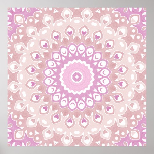 Soft Pink and Blush Mandala Pattern Poster (Voorkant)