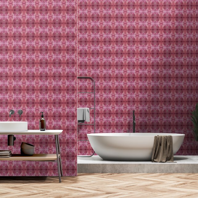 Soft pink and purple geometric M-size pattern Behang (Badkamer)