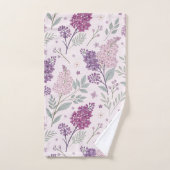Soft Pink and Purple Lilac Floral Pattern Bad Handdoek (Handdoek)