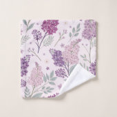 Soft Pink and Purple Lilac Floral Pattern Bad Handdoek (Wasdoekje)