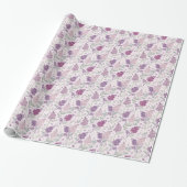 Soft Pink and Purple Lilac Floral Pattern   Cadeaupapier (Uitgerold)
