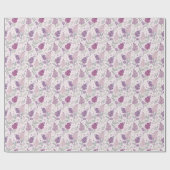 Soft Pink and Purple Lilac Floral Pattern   Cadeaupapier (Vlak)