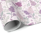 Soft Pink and Purple Lilac Floral Pattern   Cadeaupapier (Rol Hoek)