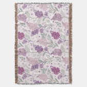 Soft Pink and Purple Lilac Floral Pattern Deken (Voorkant Verticaal)