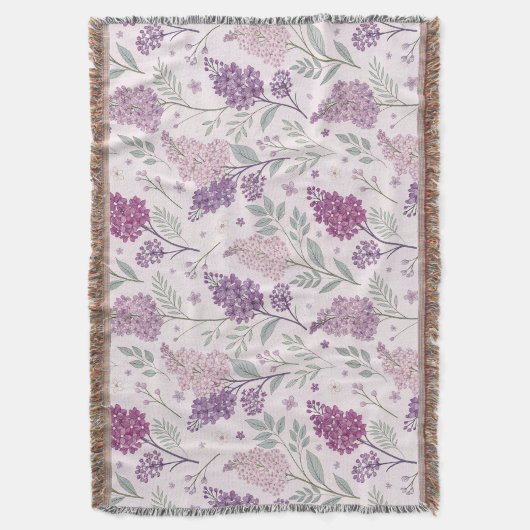 Soft Pink and Purple Lilac Floral Pattern   Deken (Voorkant Verticaal)