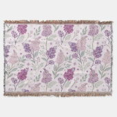 Soft Pink and Purple Lilac Floral Pattern   Deken (Voorkant)