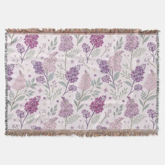 Soft Pink and Purple Lilac Floral Pattern Deken (Voorkant)