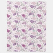 Soft Pink and Purple Lilac Floral Pattern   Fleece Deken (Voorkant)