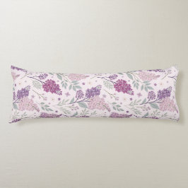 Soft Pink and Purple Lilac Floral Pattern   Lichaamskussen