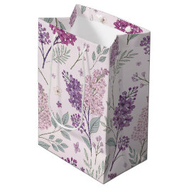 Soft Pink and Purple Lilac Floral Pattern   Medium Cadeauzakje