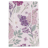 Soft Pink and Purple Lilac Floral Pattern   Medium Cadeauzakje (Voorkant)
