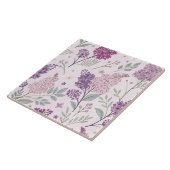 Soft Pink and Purple Lilac Floral Pattern   Tegeltje (Zijkant)