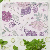 Soft Pink and Purple Lilac Floral Pattern   Theedoek (Gevouwen)