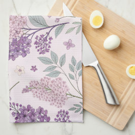 Soft Pink and Purple Lilac Floral Pattern   Theedoek